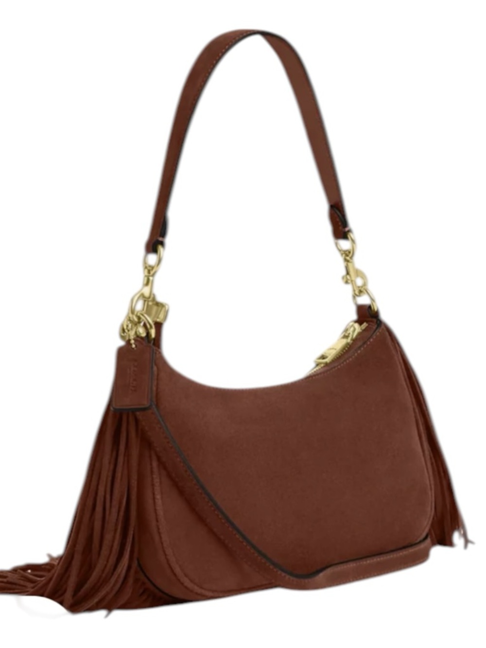 Coach Brown Suede Fringe Hobo Bag new in packaging - Picture 3 of 5